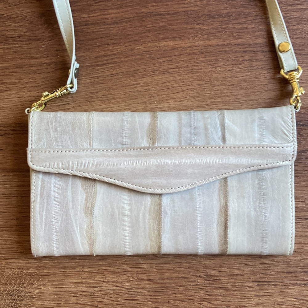 Lee Sands Eelskin Crossbody Wallet